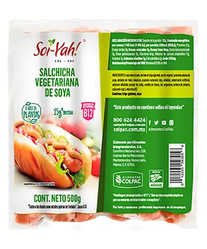 [2168038] Salchicha Vegetariana Congelada Paq 8 pzas